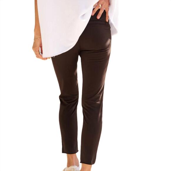 NEW FRANK & EILEEN women's murphy straight pant in irish chocolate - Picture 3 of 4